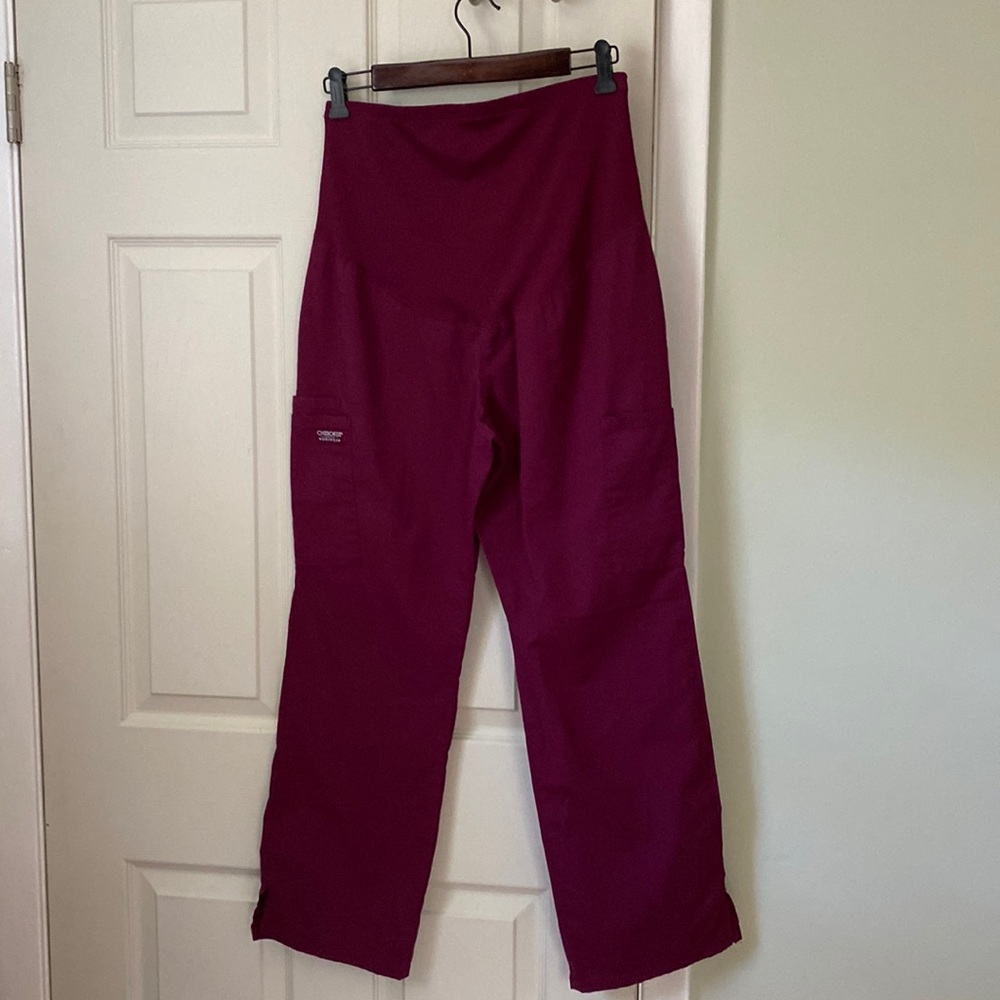 2 Maternity Scrubs, Burgundy, Size S